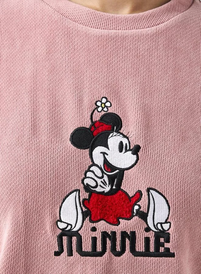 SP Characters  Oversized Sweatshirt with Minnie Mouse Embroidery Polyester Blend for Women | Best Price UAE
