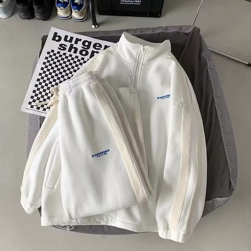Spring and Autumn Sweat Couples suit Feeling Fag Handsome Mens Clothing Set Matching Fashionable Handsome Leisure Sports Trendy Mens Wear Black (suit)  - Image 2