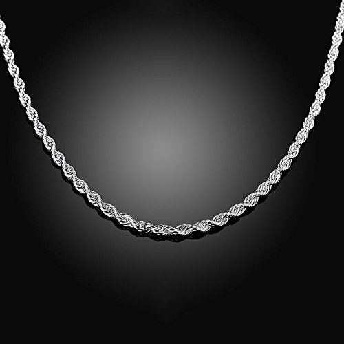 Goldenchen Fashion 925 Jewelry Classic 4mm Distort Rope Beautiful Sterling Silver Plated Necklace Chain for Women Men (18 Inch) - Image 4