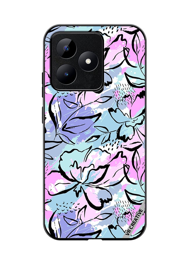 VR CREATIVE Protective Case Cover For Realme C53 Abstract Flowers Print Design Multicolour  - Image 1
