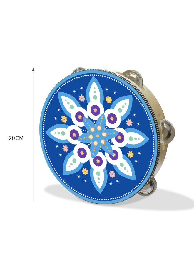 Kindergarten Teachers Use Dance Wooden Performance Tambourine Diy Orff Percussion Instrument Children's Hand Drum Hand Drum-Color:Mandala Flower Drum (National Style 20CM) - Image 5