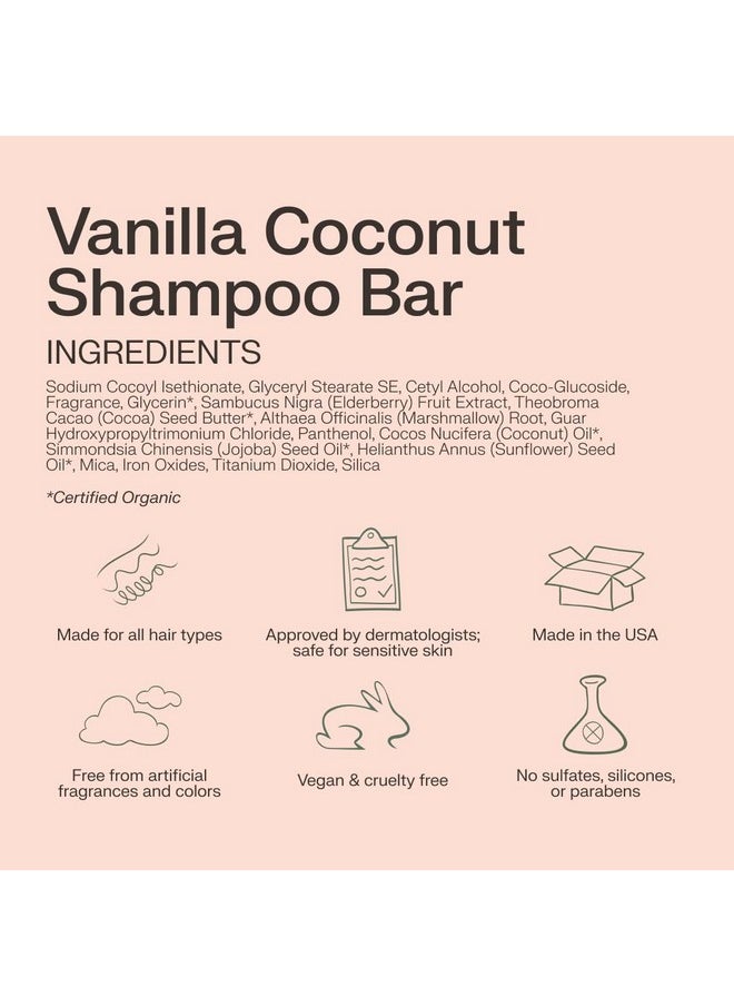 The Earthling Co. - The Earthling Co. Shampoo Bar - Promote Hair Growth, Strengthen & Volumize All Hair Types - Paraben & Sulfate Free formula with Natural, Vegan Ingredients (Vanilla Coconut, 3 oz) - Image 1