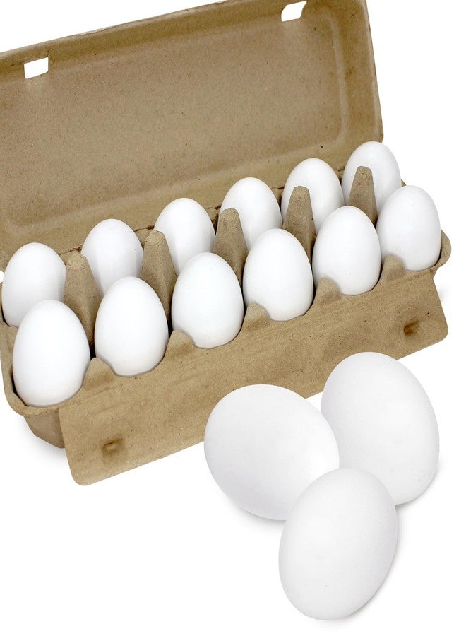 Pseutio 12 PCS White Wooden Eggs to Paint Fake Easter Eggs Dummy Faux Wooden Eggs for Crafts, Easter Decorations, Get Hens to Lay Eggs - Image 1