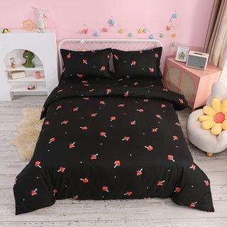 Cute Mushroom Duvet Cover Twin Kid Cartoon Kawaii Bedding Set Red Mushroom Shaped Comforter Cover Set Farmhouse Botanical Bedspread Cover Lovely Natural Wild Plants Quilt Cover Black Zipper - pzsku/Z10A93A2B71602052C061Z/45/1749489325/92bb1806-aae8-4266-af41-f20b7387e53b