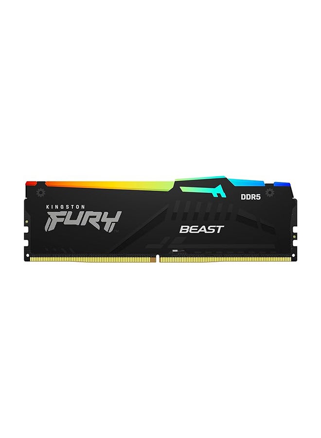 Kingston Fury Beast RGB 16GB DDR5 (2x 8GB) Desktop Memory, 5600MHz Speed, CL40 Cas Latency, 1.35V Voltage, 288 Pin, Dual Channel Kit, Non-ECC Unbuffered DIMM, Black | KF556C40BBAK2-16 - Image 1