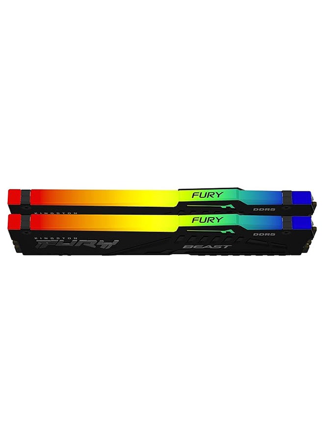 Kingston Fury Beast RGB 16GB DDR5 (2x 8GB) Desktop Memory, 5600MHz Speed, CL40 Cas Latency, 1.35V Voltage, 288 Pin, Dual Channel Kit, Non-ECC Unbuffered DIMM, Black | KF556C40BBAK2-16 - Image 3