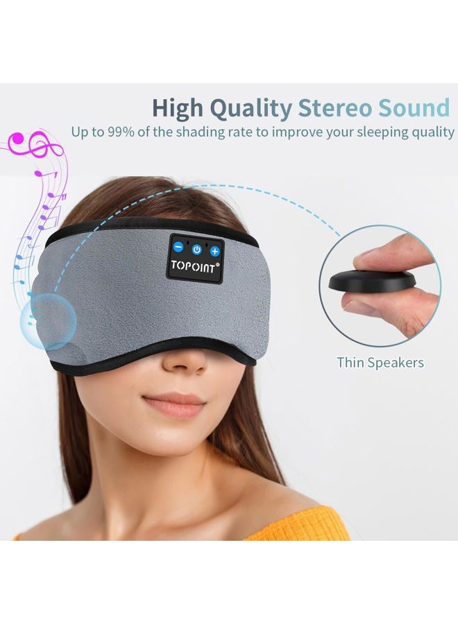 TOPOINT Sleep Mask with Headphones Bluetooth 5.4 Wireless, Sleep Headphones Earphones Earbuds with Microphone HD Speakers Music, Blackout Eye Mask for Sleeping Travel Meditation Men Women Cool Gadgets - Image 4