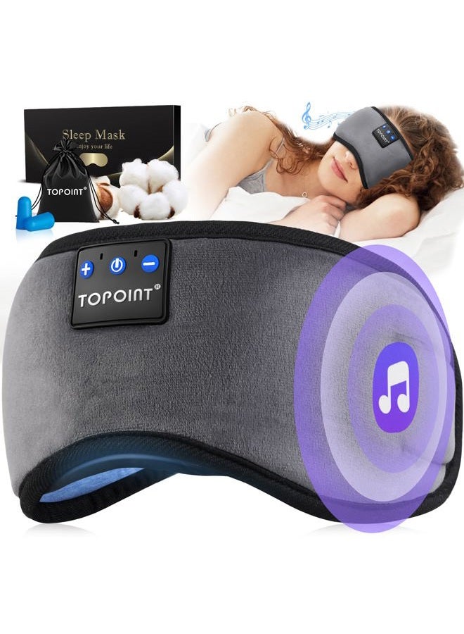 TOPOINT Sleep Mask with Headphones Bluetooth 5.4 Wireless, Sleep Headphones Earphones Earbuds with Microphone HD Speakers Music, Blackout Eye Mask for Sleeping Travel Meditation Men Women Cool Gadgets - Image 1