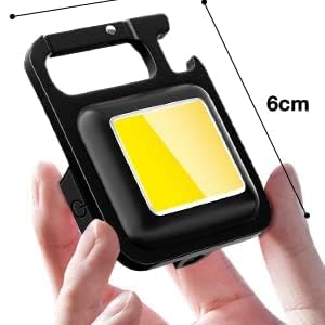A Aaradhya A Aaradhya Portable Pocket Light with Folding Bracket Bottle Opener and Magnetic Base Small LED Flashlight 800 Lumens COB Rechargeable Keychain for Fishing Walking and Camping 1 PC  - Image 4