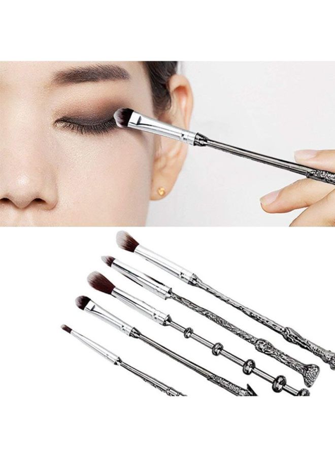 CYTHERIA 5-Piece Wand Potter Makeup Brushes Silver - Image 4