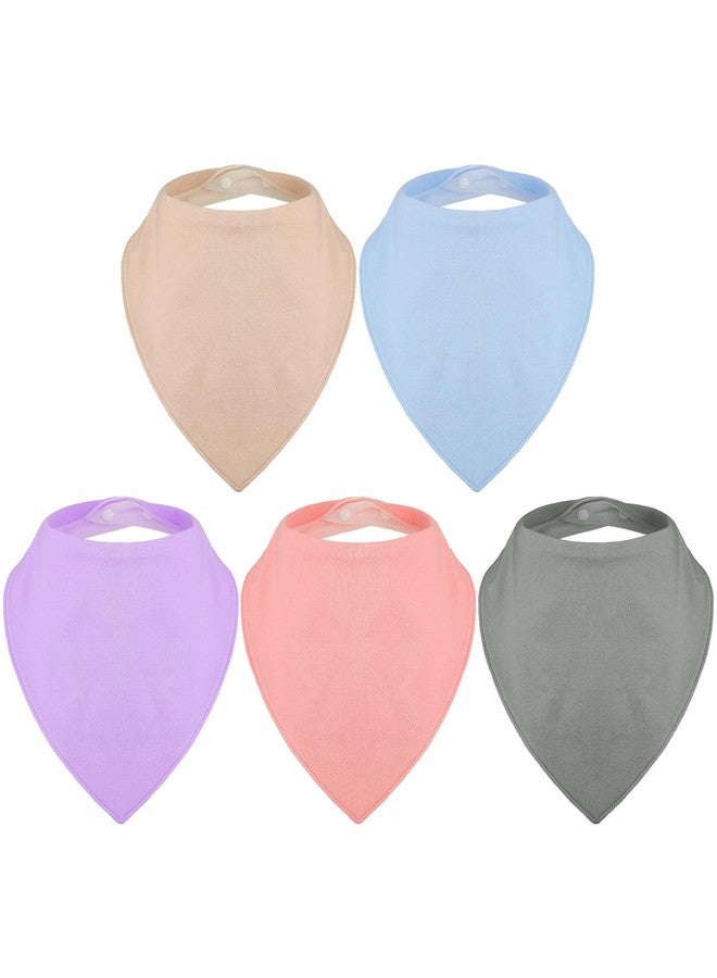 Janmercy 5 Pack Adult Drool Bandana Bibs Soft Large Absorbent Bibs Set for Special Needs Waterproof, Kids 4+ Years, Teens, Men Women(Cream. Blue, Purple, Pink, Gray.) - Image 1