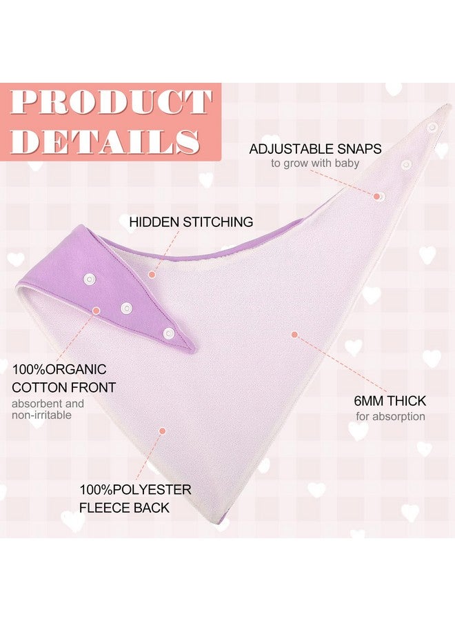 Janmercy 5 Pack Adult Drool Bandana Bibs Soft Large Absorbent Bibs Set for Special Needs Waterproof, Kids 4+ Years, Teens, Men Women(Cream. Blue, Purple, Pink, Gray.) - Image 3