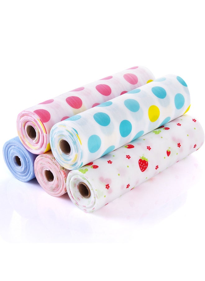 Generic - Wardrobe Moisture-proof Mat Printed Cabinet Drawer Mat Kitchen Waterproof Mat Drawer Mat Paper Shoe Cabinet Mat-Color:Blue Wave Dot On White Background-Specifications:30*500cm - Image 1