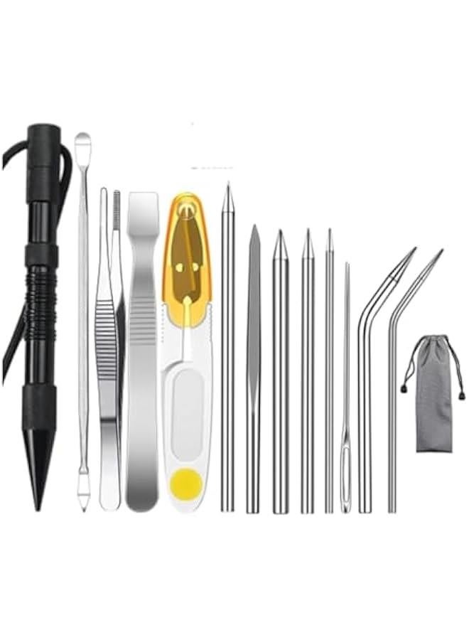 FYLX 13 Paracord FID Set Stainless Steel Stitching Tool Marlinspike for Leather or Paracord Work  Black - Image 1