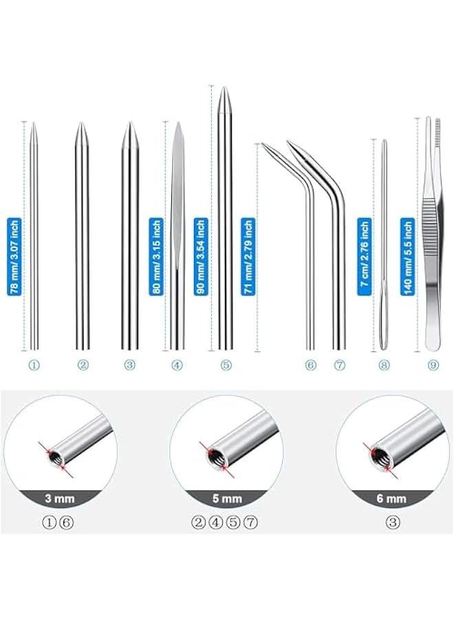 FYLX 13 Paracord FID Set Stainless Steel Stitching Tool Marlinspike for Leather or Paracord Work  Black - Image 2