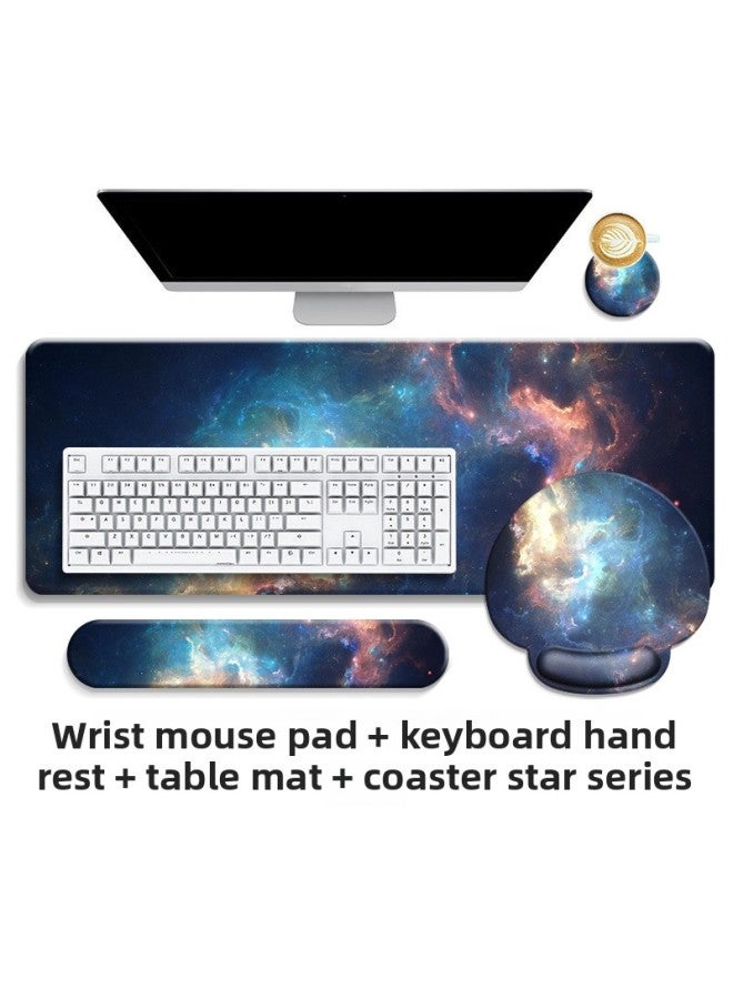 Special For Mouse Pad Wrist Pad Memory Cotton Keyboard Hand Support Large Table Pad Computer Wrist Support Palm Support Wholesale-Pattern:Four-piece-Galaxy  - Image 1