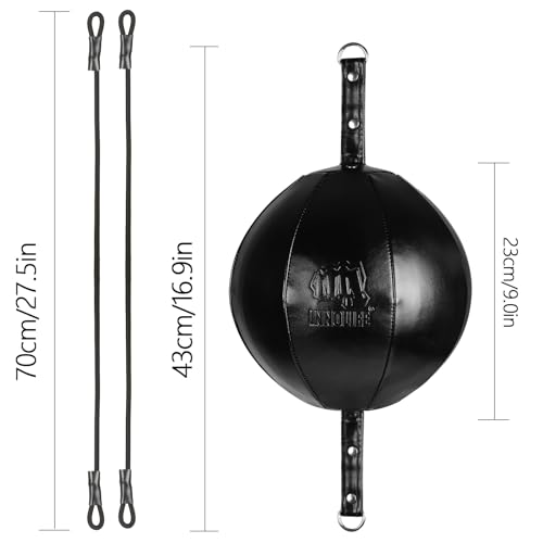 InnoLife Double End Punching Ball Striking Punching Bag Kit, Speed Striking Reflex Kit with Bungee Cords Perfect for Reaction, Agility, and Hand Eye Coordination Training (Black) - Image 2