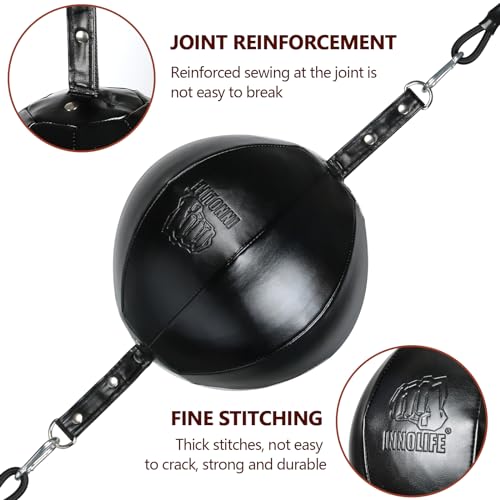 InnoLife Double End Punching Ball Striking Punching Bag Kit, Speed Striking Reflex Kit with Bungee Cords Perfect for Reaction, Agility, and Hand Eye Coordination Training (Black) - Image 4