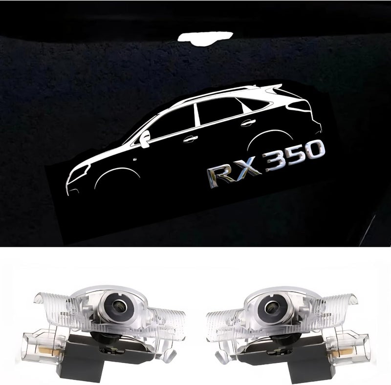 فيريكس مصباح شعار باب لكزس RX350 مناسب، مصباح عرض LED لكزس RX 360، موديلات 2003-2022، ملحقات RX سهلة التركيب، تصميم خاص فائق السطوع لا يبهت، قطعتان - Image 1