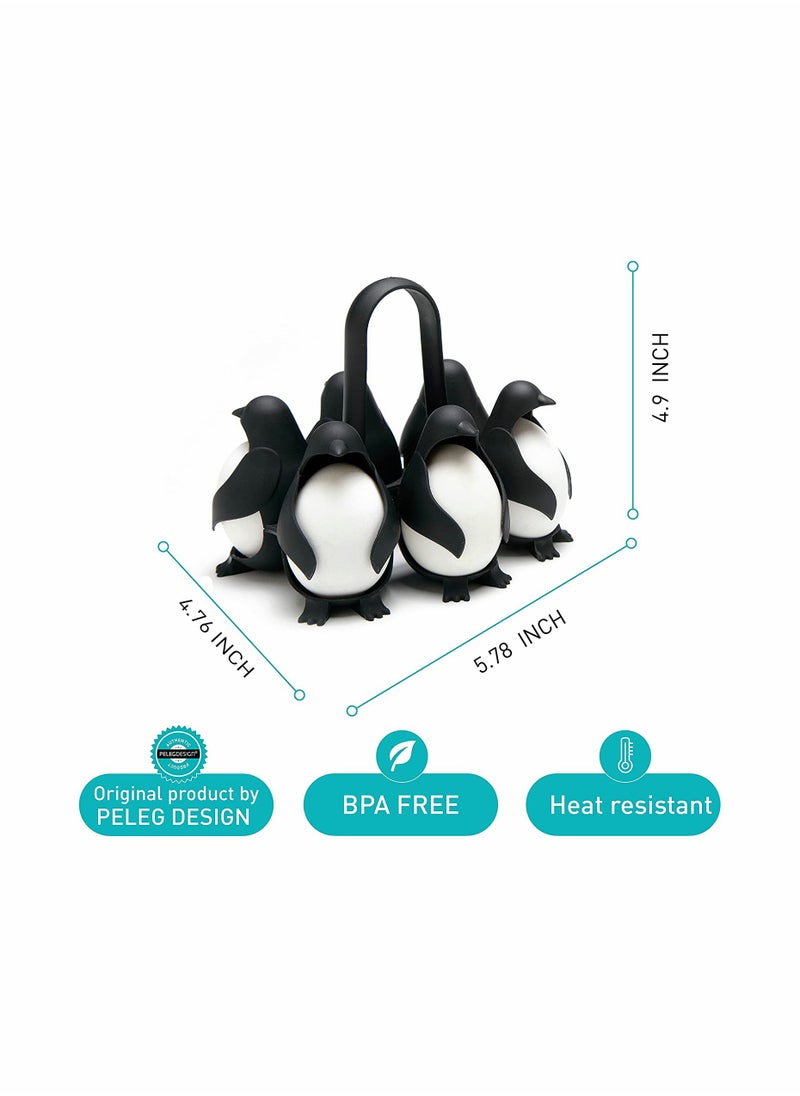 Generic - Penguin Egg Holder 3-in-1 Cooker for Soft and Hard Boiled Eggs, Holds 6 Eggs for Cooking and Storage - Image 1