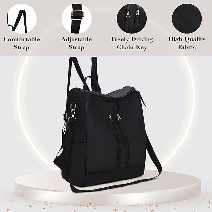 SKUGG Elegant Women's Multi-Function Backpack | Stylish Anti-Theft Travel Bag with Shoulder Strap | Lightweight & Spacious Casual Daypack College Office Girls Handbag Purse - Image 2