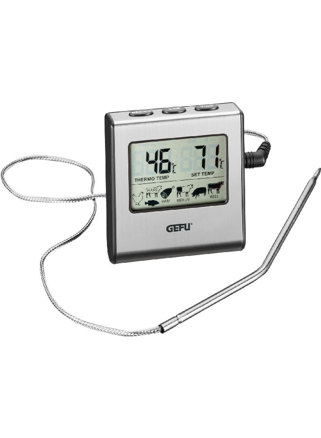 غيفو تيمبري ميزان حرارة رقمي للشواء من الفولاذ المقاوم للصدأ عالي الجودة باللون الفضي 21840 - Image 1