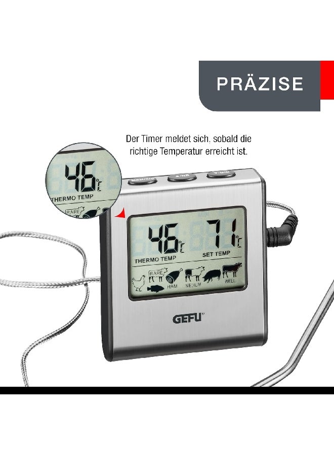 غيفو تيمبري ميزان حرارة رقمي للشواء من الفولاذ المقاوم للصدأ عالي الجودة باللون الفضي 21840 - Image 4