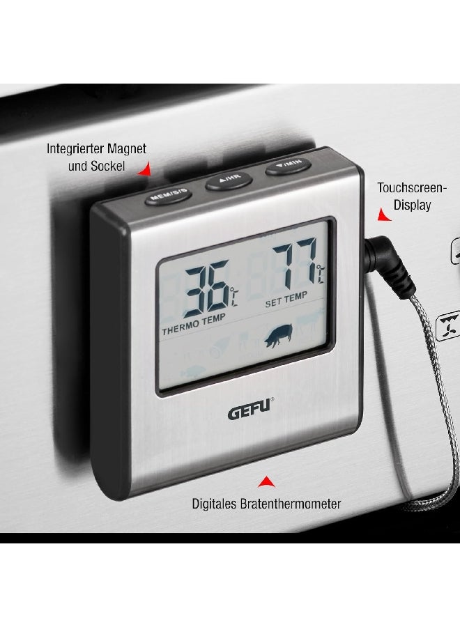 غيفو تيمبري ميزان حرارة رقمي للشواء من الفولاذ المقاوم للصدأ عالي الجودة باللون الفضي 21840 - Image 2