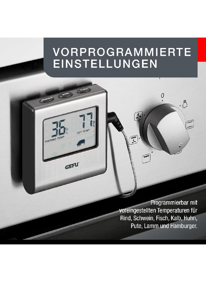 غيفو تيمبري ميزان حرارة رقمي للشواء من الفولاذ المقاوم للصدأ عالي الجودة باللون الفضي 21840 - Image 3
