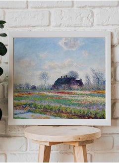 (Assembly frame) Claude Monet Print: Tulip Fields at Sassenheim (Premium Giclée Art Print of Classic Nature Painting) Wall Art / Home Decor available Framed