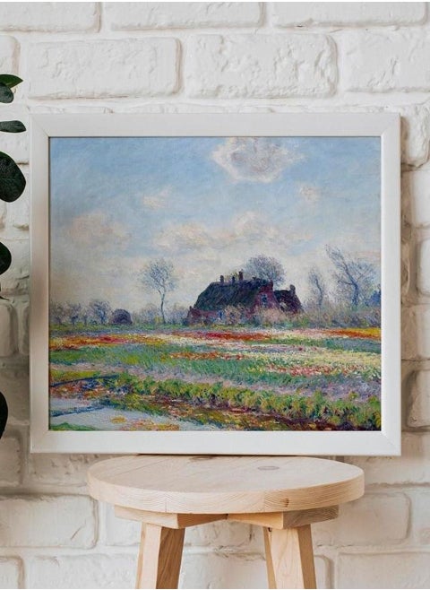(Assembly frame) Claude Monet Print: Tulip Fields at Sassenheim (Premium Giclée Art Print of Classic Nature Painting) Wall Art / Home Decor available Framed