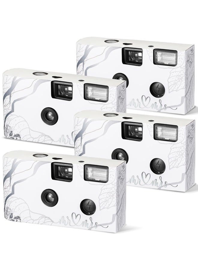 LEIFIDE 4 Pcs Disposable Camera Single Use Film Camera One Time Camera for Photography with Flash Color Film for Wedding, Anniversary, Travel, Camp, Party Supplies, Birthday Gift (Stylish Style) - Image 1