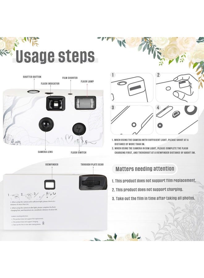 LEIFIDE 4 Pcs Disposable Camera Single Use Film Camera One Time Camera for Photography with Flash Color Film for Wedding, Anniversary, Travel, Camp, Party Supplies, Birthday Gift (Stylish Style) - Image 4