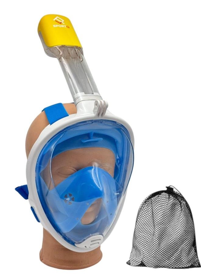 Generic QSHOP®Diving Mask Full Face 180° Free Ventilation Design with Detachable Camera Mount, Anti-Fogging, with Adjustable Head Straps, Professional Snorkeling Set for Adults and Youth 