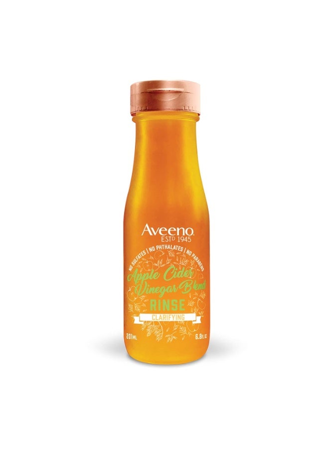 Aveeno Apple Cider Vinegar Clarifying In-Shower Rinse for Balanced, Shiny Hair - Sulfate-Free, pH-Balancing Treatment for Oily or Dull Hair, Paraben & Dye-Free, 6.8 Fl Oz - Image 1