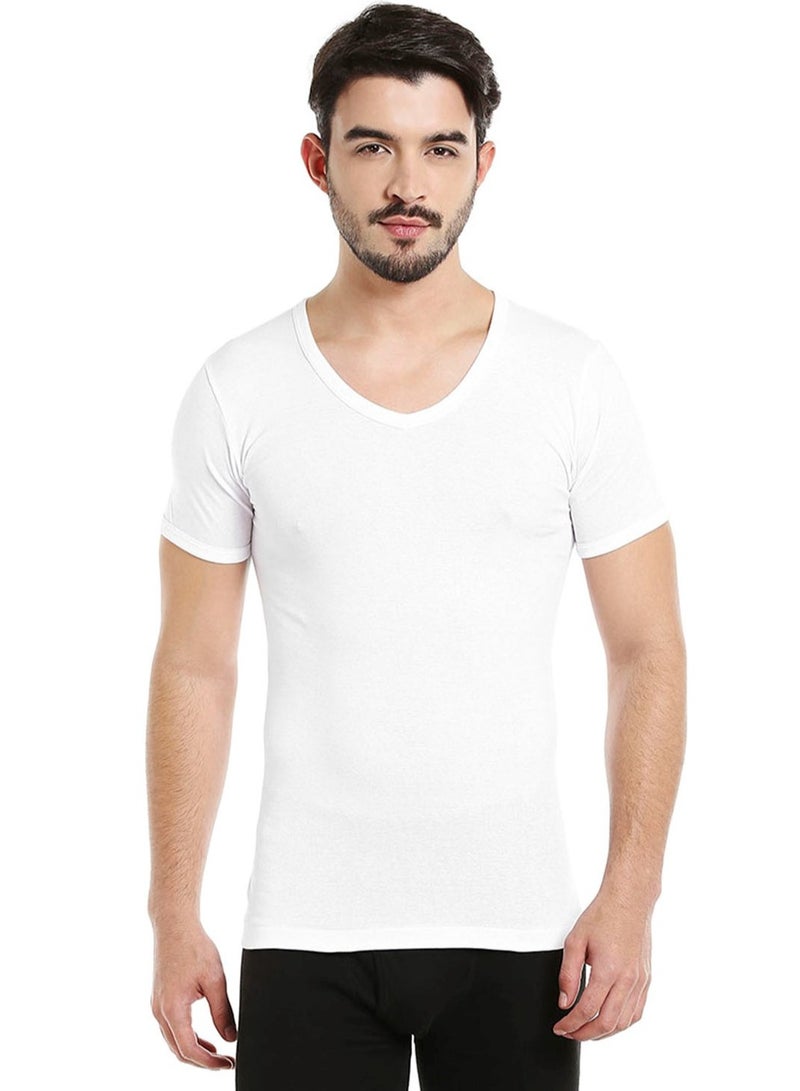 BYC MEN'S AEROCOOL V-NECK UNDERSHIRT (PACK OF 3) - WHITE - Image 2