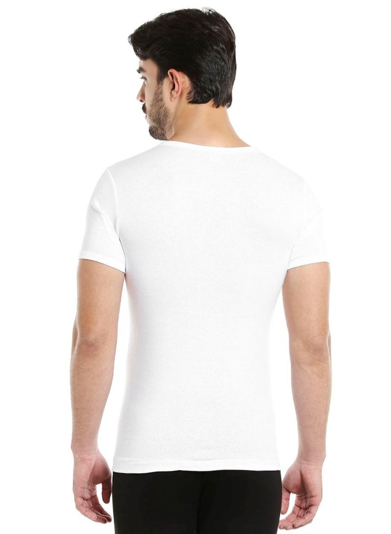 BYC MEN'S AEROCOOL V-NECK UNDERSHIRT (PACK OF 3) - WHITE - Image 5