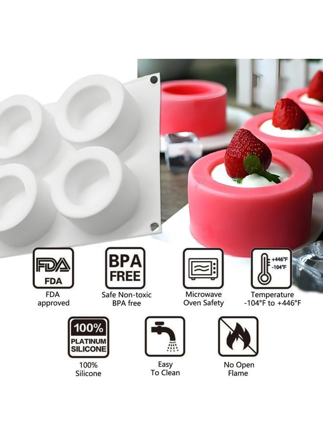 muyulin Shot Glass Chocolate Silicone Molds, 6-Cavity Round Mousse Molds for Ice Shot Glass Cookie Candy Mousse Dessert Pudding Dessert - Image 3