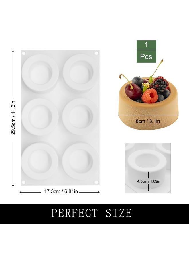 muyulin Shot Glass Chocolate Silicone Molds, 6-Cavity Round Mousse Molds for Ice Shot Glass Cookie Candy Mousse Dessert Pudding Dessert - Image 2