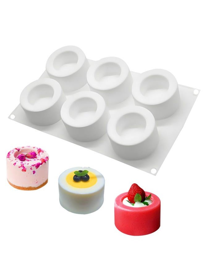 muyulin Shot Glass Chocolate Silicone Molds, 6-Cavity Round Mousse Molds for Ice Shot Glass Cookie Candy Mousse Dessert Pudding Dessert - Image 1