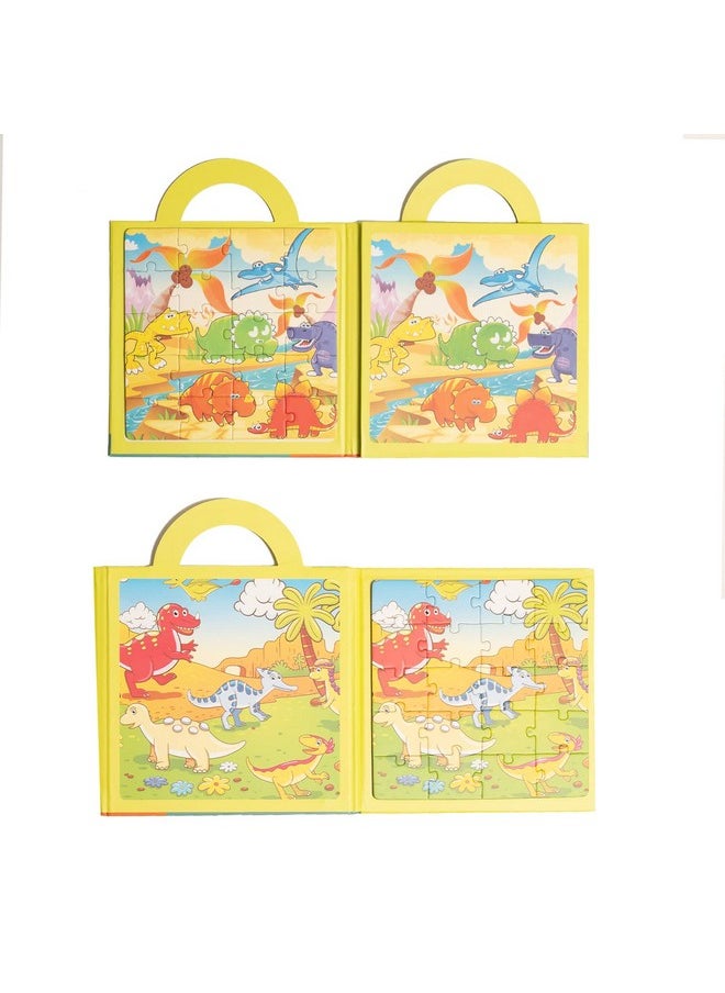 Edu Toys Edu Toys Magnetic Puzzle Book with 2 in 1 Puzzles for Kids Jigsaw Puzzle Floor Puzzle - Ages 3 + (Dinosaurs)  - Image 2