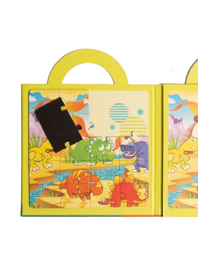 Edu Toys Edu Toys Magnetic Puzzle Book with 2 in 1 Puzzles for Kids Jigsaw Puzzle Floor Puzzle - Ages 3 + (Dinosaurs)  - Image 3