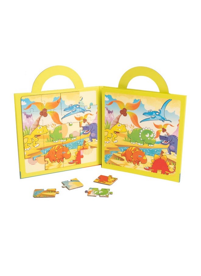 Edu Toys Edu Toys Magnetic Puzzle Book with 2 in 1 Puzzles for Kids Jigsaw Puzzle Floor Puzzle - Ages 3 + (Dinosaurs)  - Image 5