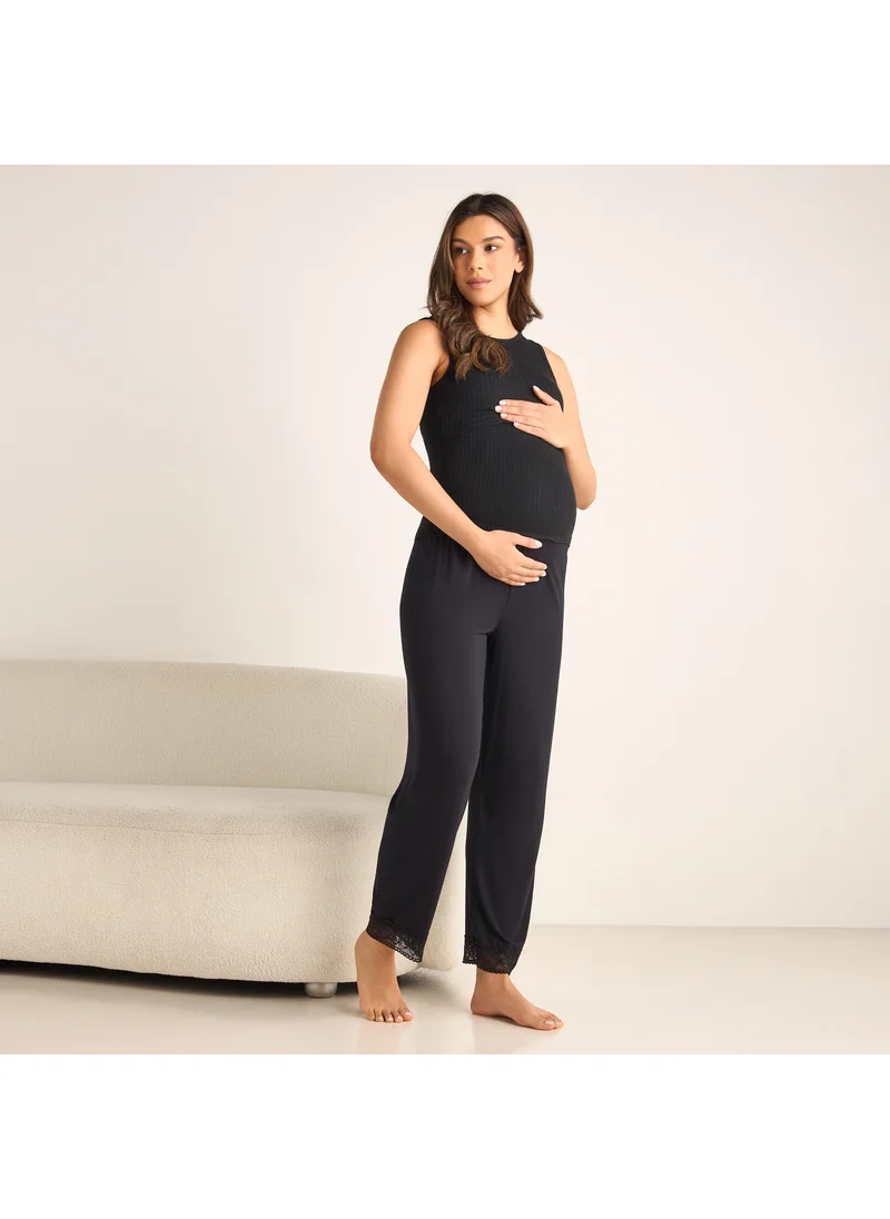 Splash FAV Ribbed Maternity Camisole with Round Neck