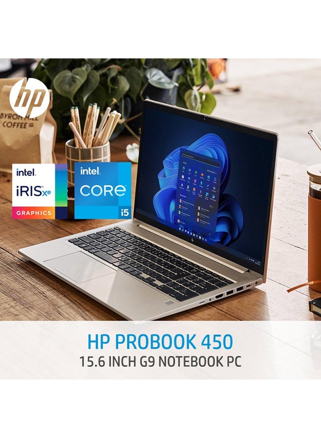 HP كمبيوتر محمول Probook 450 G9 بشاشة مقاس 15,6 بوصة ومعالج Core i5-1235U وذاكرة وصول عشوائي سعة 8 جيجابايت ومحرك أقراص SSD سعة 512 جيجابايت وبطاقة رسومات مدمجة ونظام تشغيل Windows 11 - Image 5