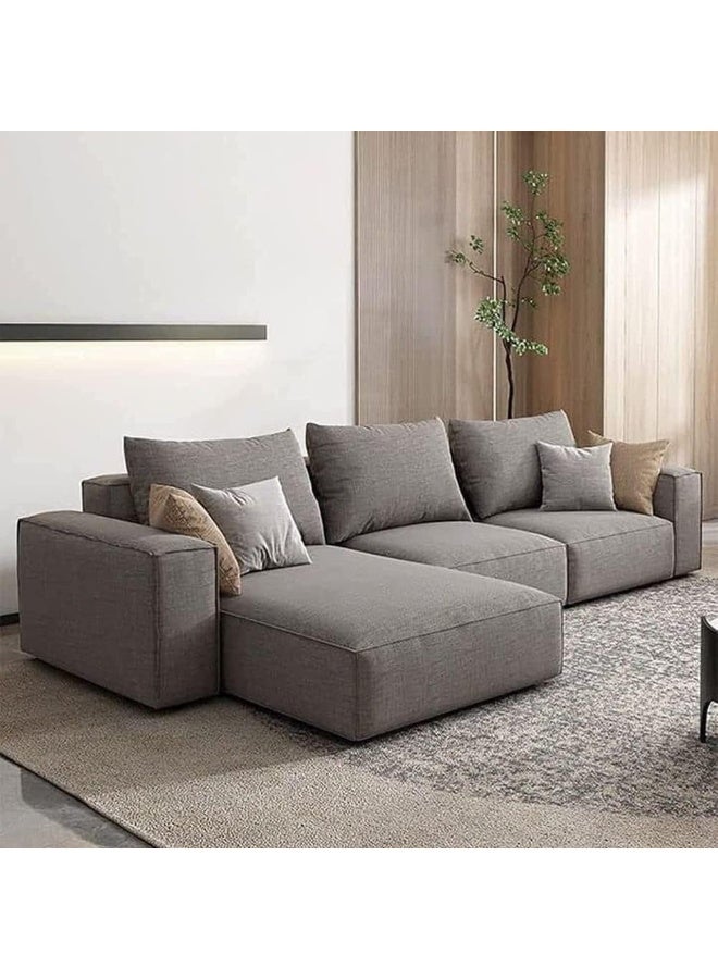 Comfynest مجموعة أرائك على شكل L من كومفينست بتصميم أنيق لغرف المعيشة الفريدة (رمادي داكن، عرض 320 سم) - Image 1