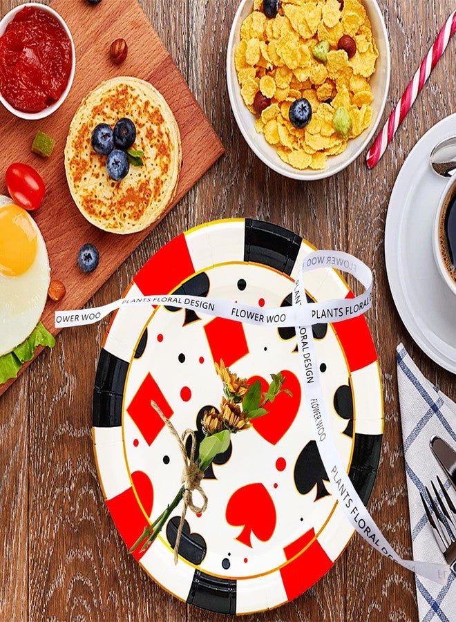 HSPAIDYP 75Pcs Casino Party Supplies 9" Casino Dinner Plates 7" Poker Plates and Casino Napkins for Casino Night Poker Theme Poker Card Playing Club Casino Poker Birthday Party Decorations Serves 25 - Image 4