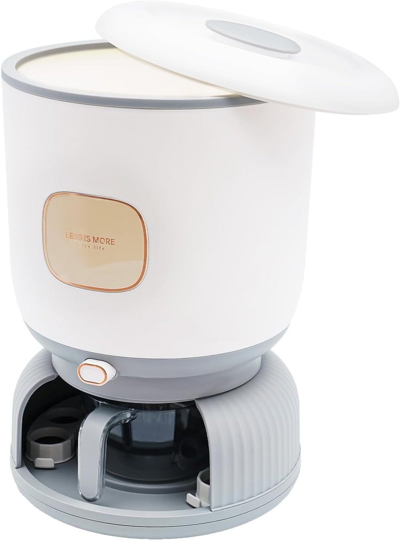 MIXEN Rice Dispenser with Measuring Cup Large Cereal Dry Food Storage Containers Household for Kitchen Pantry Organization Grey - Image 1