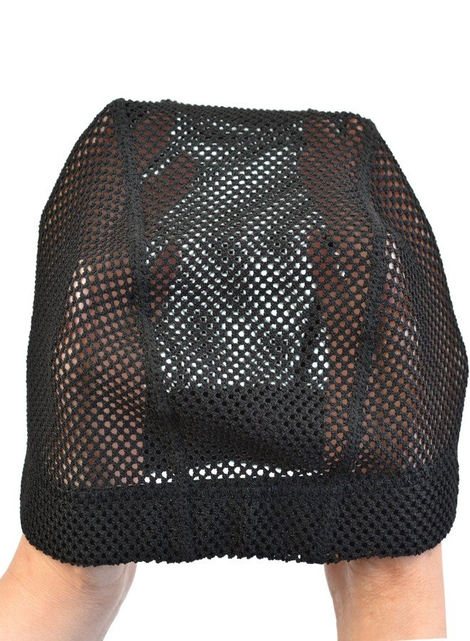YTBYT 2 Pcs Black Mesh Dome Wig Cap Elastic Crochet Braid Wig Caps for Making Wig (Black L) - Image 5