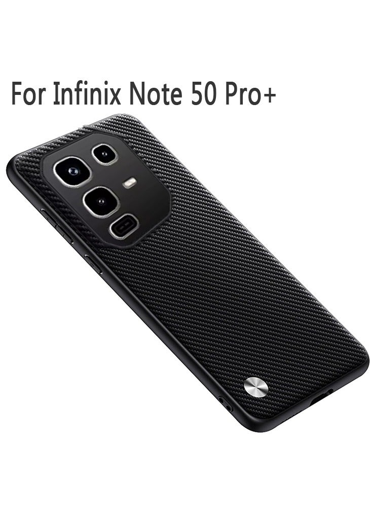 Case for Infinix Note 50 Pro+, Slim Business Leather Cover with All-Inclusive Lens Protection Minimalist Shockproof Back Case Shell,Black  - Image 1